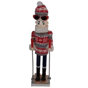 2022 Christmas Nutcracker Skier Sunglasses Sweater Braided Hair